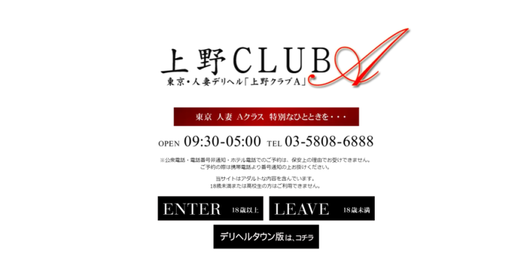 東京・人妻デリヘル　上野CLUB　A